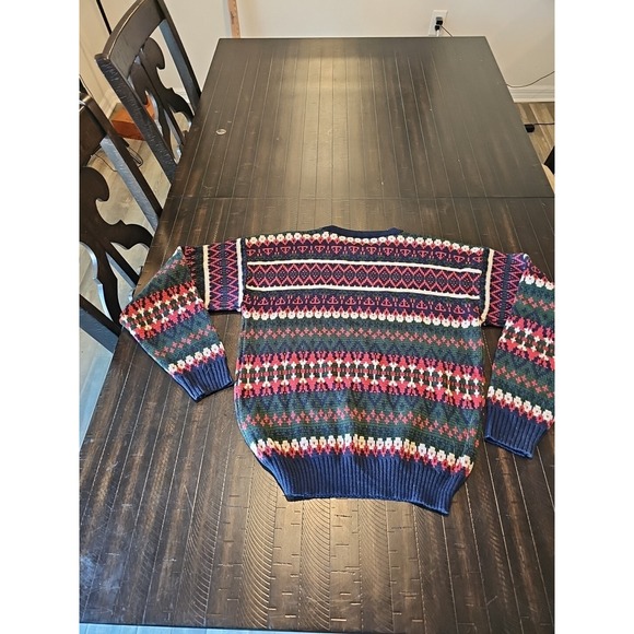 Gfc Mens Multicolor Vtg Ski Acrylic Knit Sweater Pullover Winter Size Medium - Picture 8 of 9